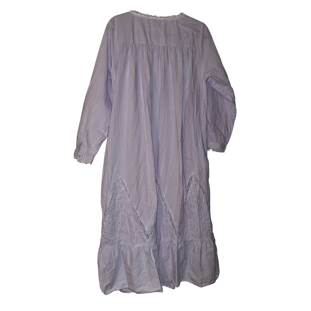 Eileen West Lavender 100% Cotton Prairie Nightgown PL Button Front Cottagecore - Picture 6 of 6